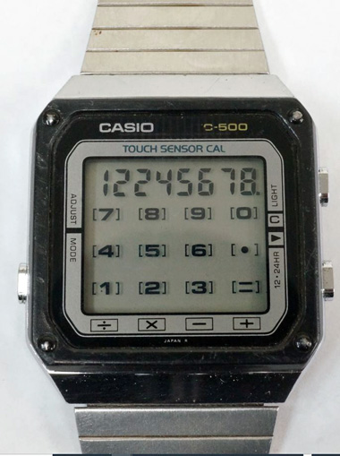 In 1983, Casio introduced their TC500 touch screen model watch calculator. It also did not succeed in the market place.